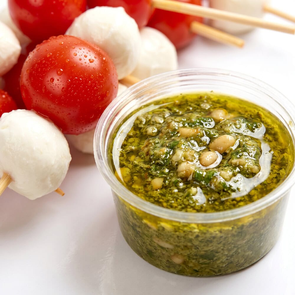 pesto para brochetas de capresse La Mallorquina